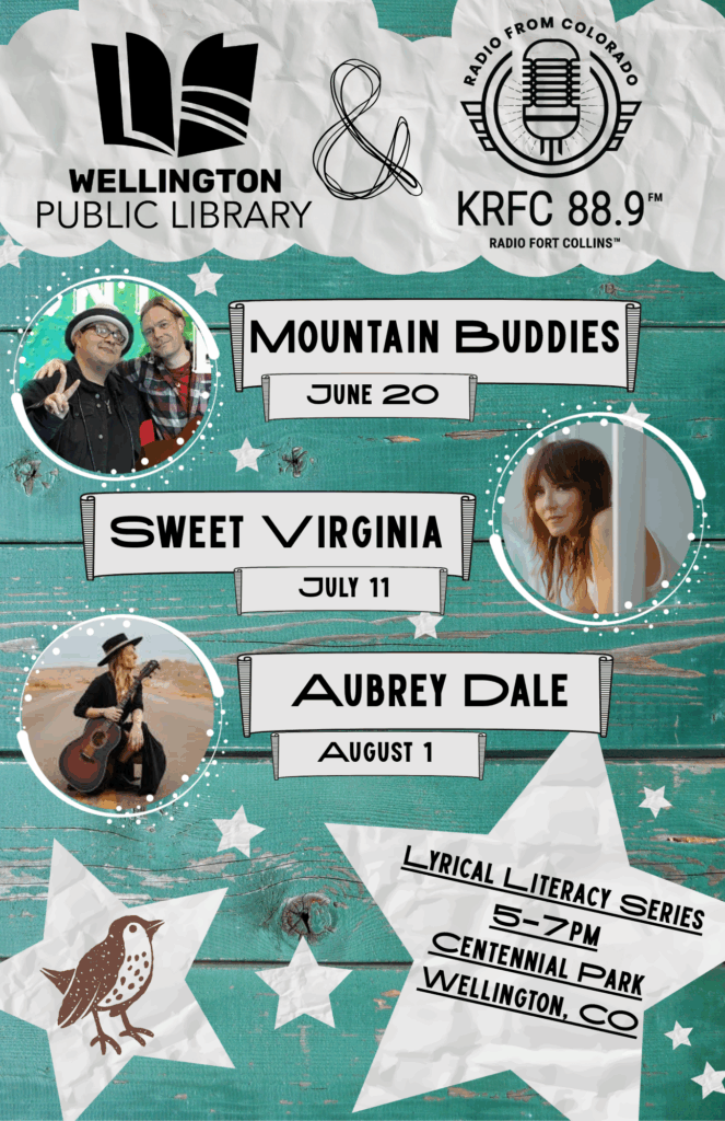 Lyrical Literacy Series, 5 - 7 PM in Centennial Park, Wellington CO